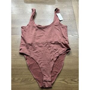A New Day Women's Scoop Neck Bodysuit Light Pink Size Xxl Nylon Blend Stretch